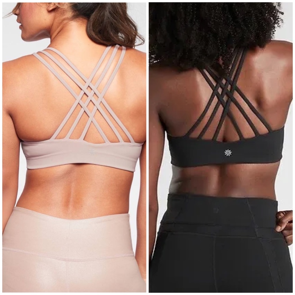 2 Athleta Bra with Strappy Back XXS Set Bundle Neutral Athletic